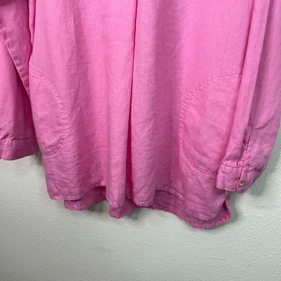Fat Face Womens Saunton 100% Linen Pink Oversized Tunic Long Sleeve Top Size 12 - Picture 3 of 14